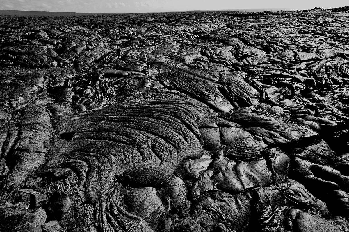 A view of the solidified lava formation on Oct. 25, 2019, in Big Island, Hawaii. On May 3, 2018, a 6.9 magnitude earthquake rocked the southeast region of the Big Island in Hawaii, resulting in Kilauea, the most active volcano in the Hawaiian chain, spewing 300-foot lava fountains out of the ground in the residential area of Leilani Estates.