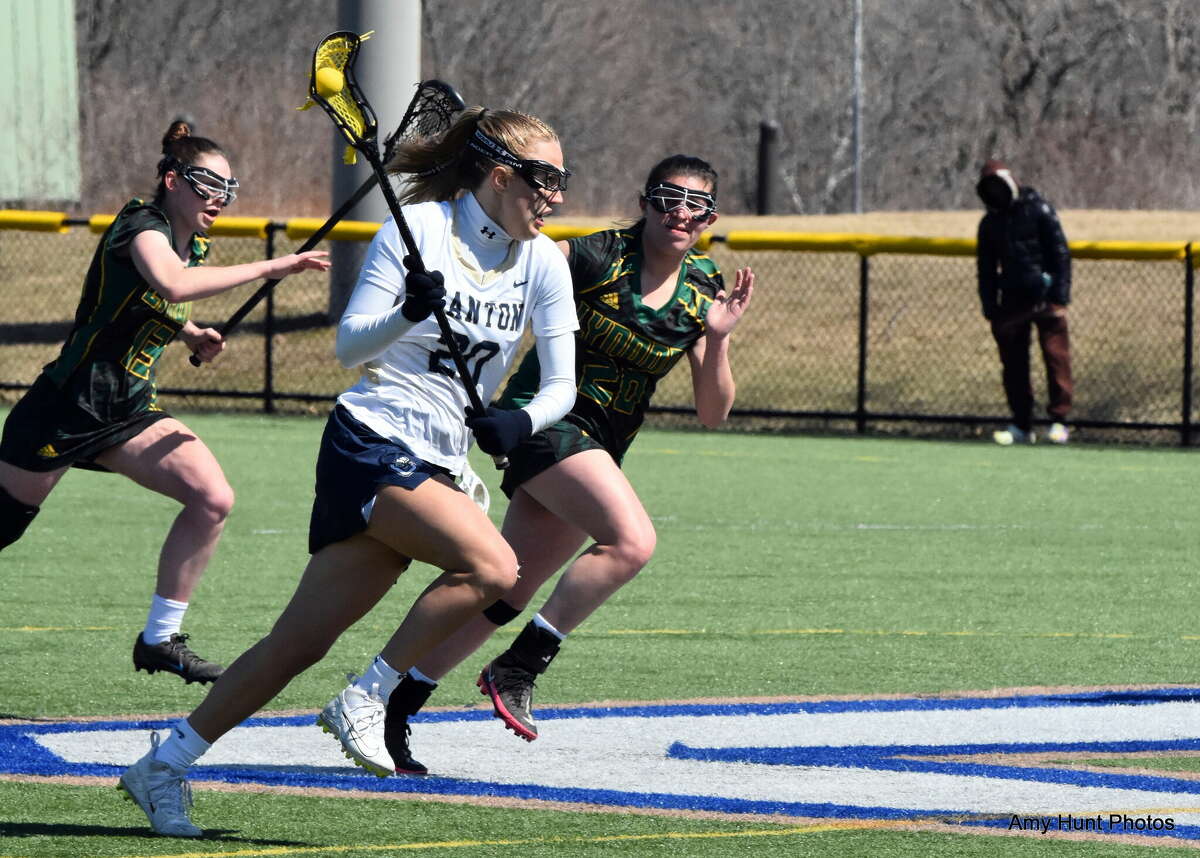 SUNY Canton's Samantha Dayter (20), from Cohoes, ranks sixth nationally in points per game (7.67). She's also 15th in goals per game (4.67), 9th in points and 22nd in draw controls per game (7.33) and tied for 28th in total goals.