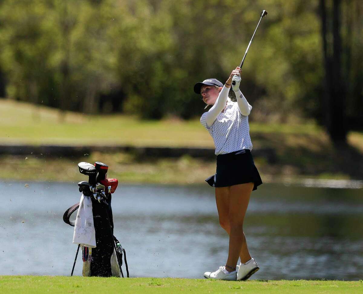 College Park junior Gracie Heinle, shown here earlier this season, is in fourth place at even-par entering the final round of the UIL Class 6A state championship at Legacy Hills Golf Club in Georgetown.