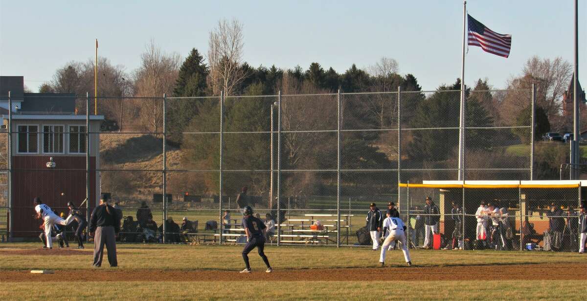 Manistee's Ethan Edmondson hurls a pitch against Cadillac on Thursday, April 21 at Manistee High School