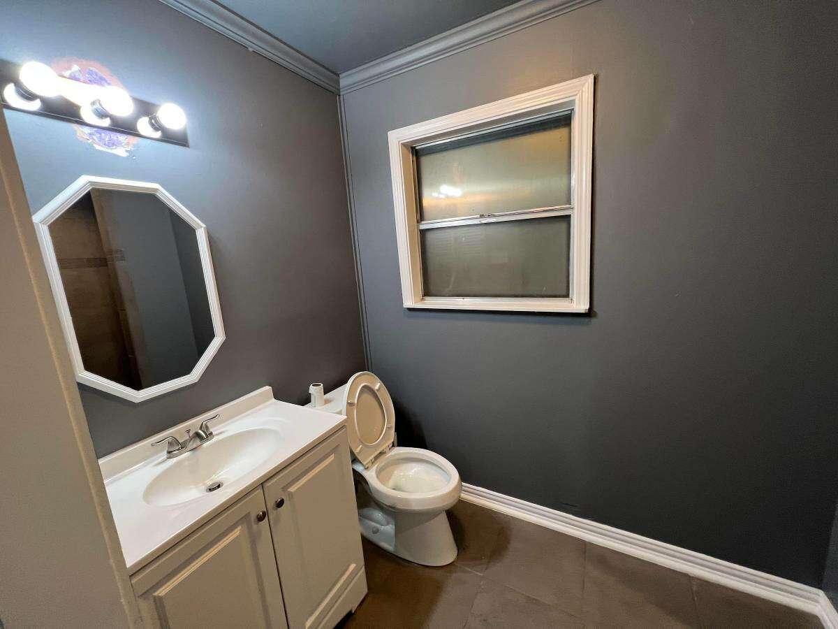 There are two bathrooms in this 3-bedroom home.