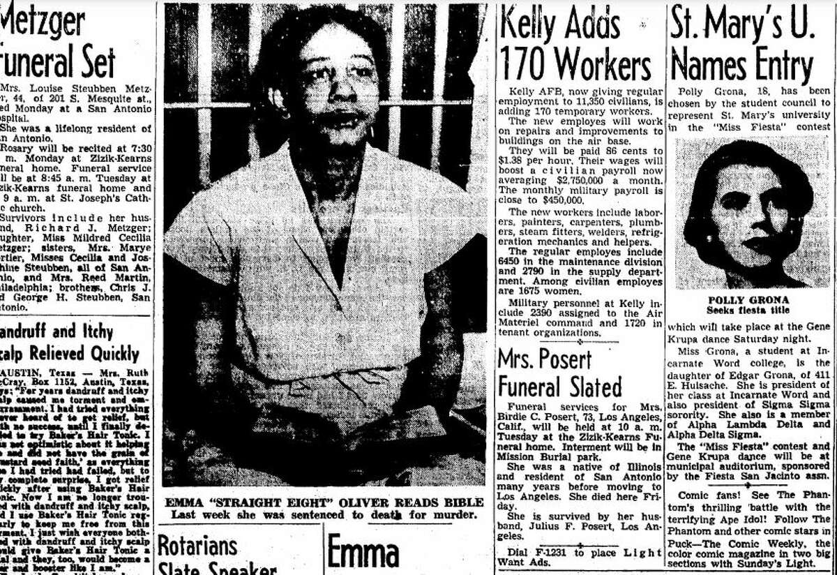 Emma “Straight Eight” Oliver, whose unprecedented death sentence for a third murder embroiled Bexar County in a sensational legal fight almost a century ago, was the first Black woman sentenced to die in Texas. 