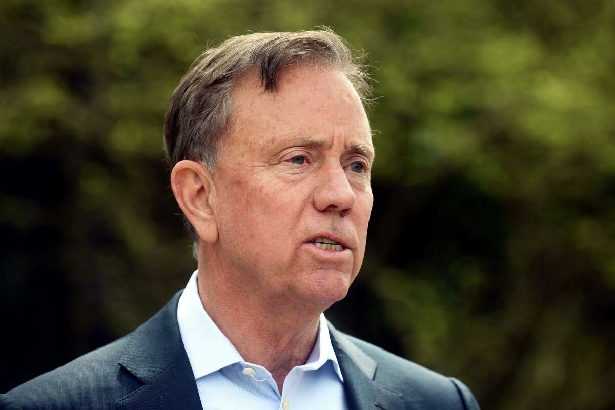 Gov. Ned Lamont answers questions following a news conference at Connecticut’s Beardsley Zoo, in Bridgeport, Conn. April 18, 2022.