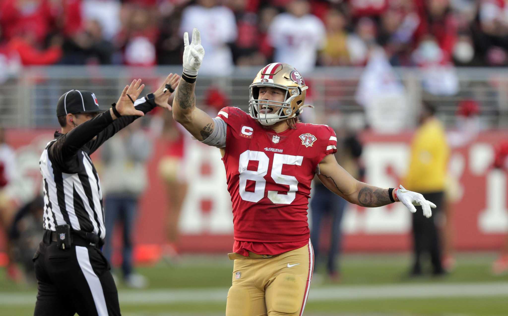 49ers' George Kittle idled by groin injury, start vs. Steelers at risk