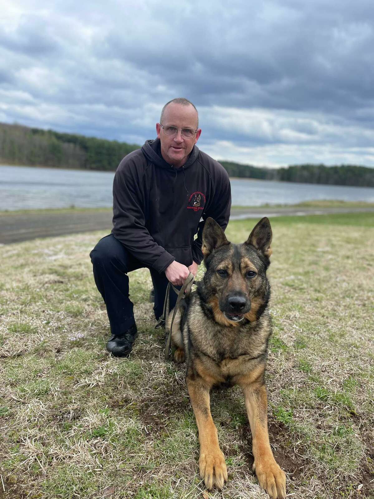 Sgt. Scott Bloom and Ike. Ike is retiring this weekend after helping in more than 1,700 investigations with the West Haven Police Department.