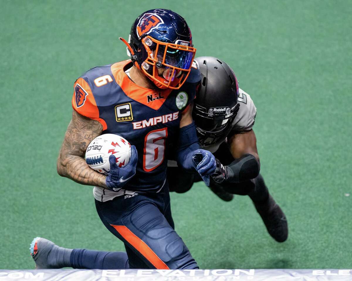 Albany Empire receiver/defensive back Darius Prince, seen here in Week 1, had all four of Albany's receiving touchdowns in the rematch with the Carolina Cobras.