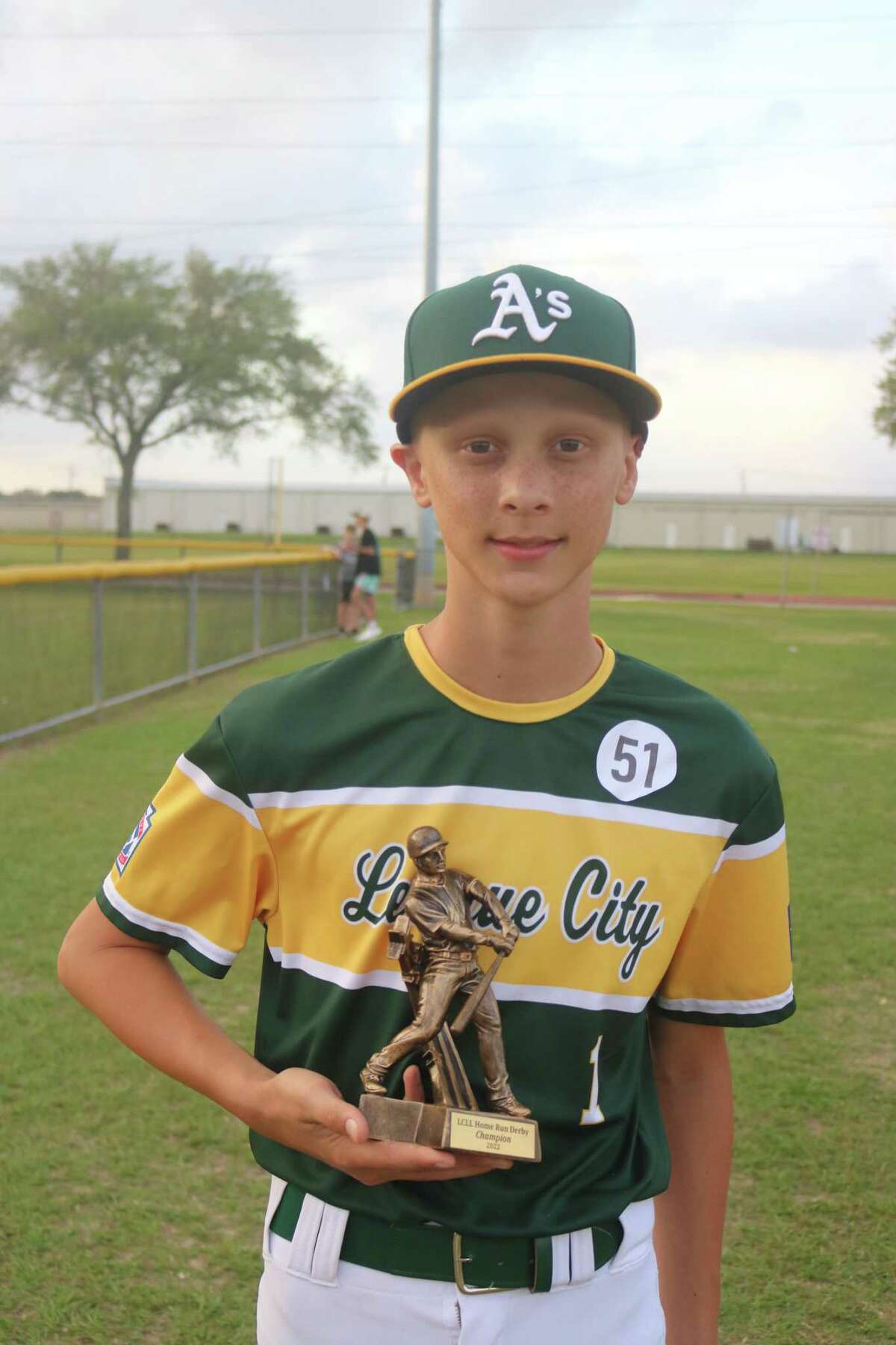 Lennon Penny easily captured League City Little League's T-Mobile Home Run Derby Saturday night, finishing with 23 over three rounds. He's now in the running to advance nationally.