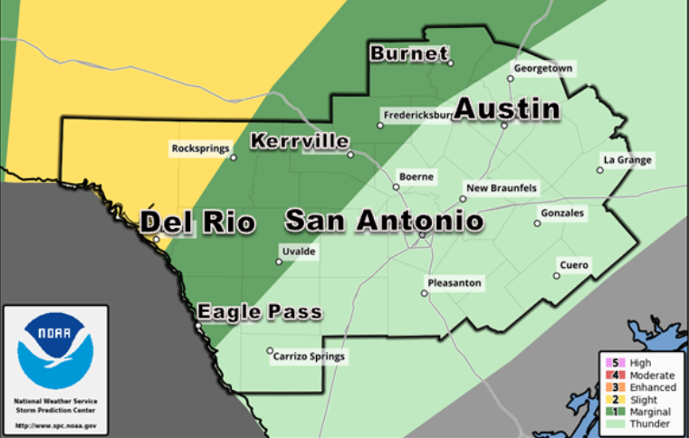 Cold front brings risk for severe storms, heavy rainfall to San Antonio