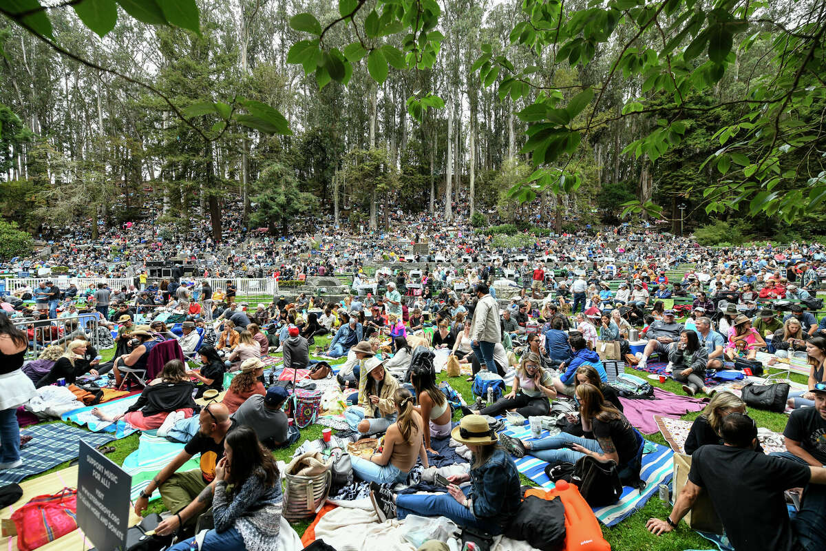The crowd is seen as Fitz and the Tantrums perform at Stern Grove on Aug. 15, 2021 in San Francisco.