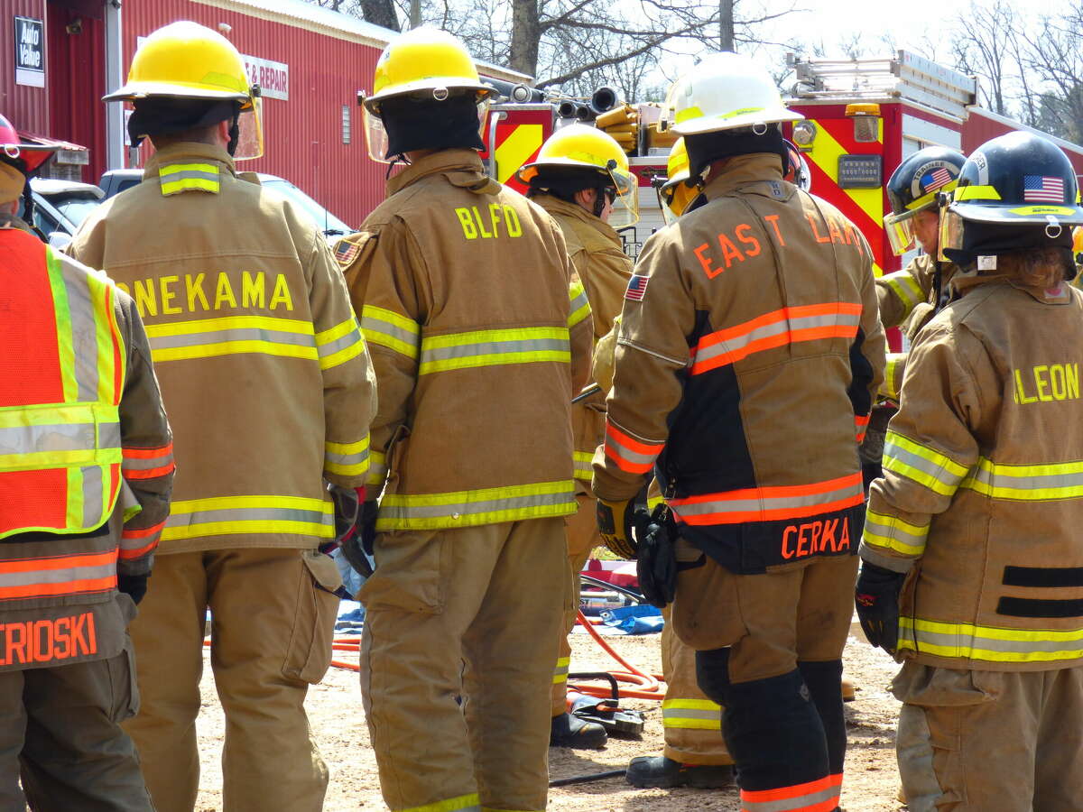 Firefighter cadets representing a number of local volunteer fire departments take part in extrication training.