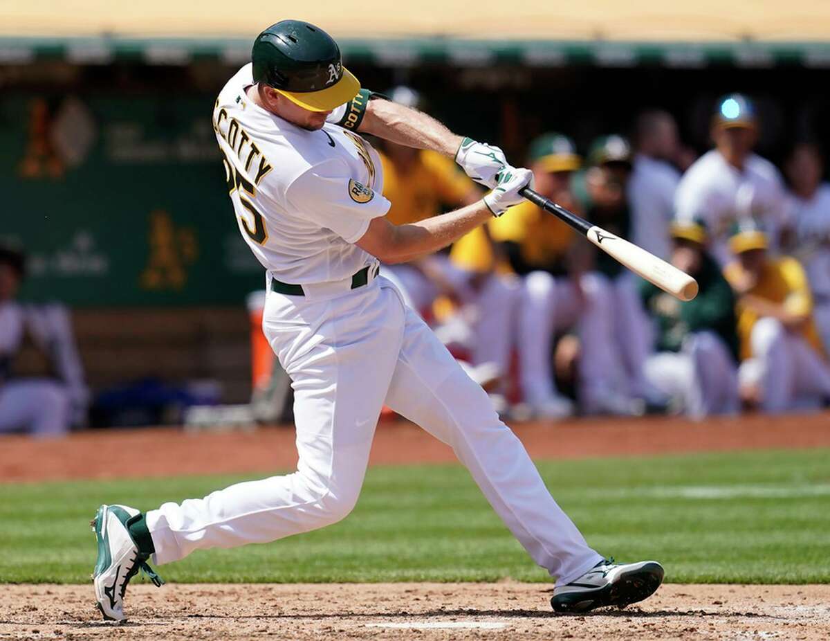 Stephen Piscotty’s two-run homer in the fourth off Spencer Howard was all the offense that Oakland needed in a triumph over the Rangers.