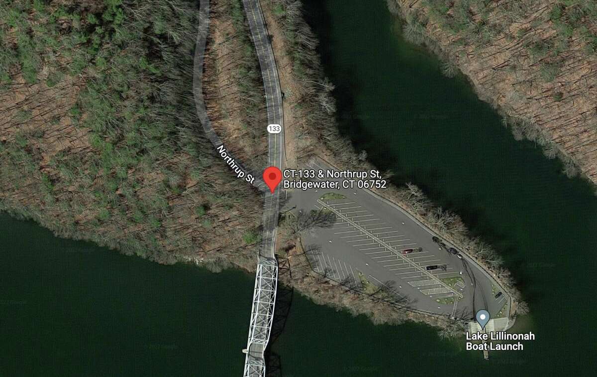Two people were hospitalized Sunday after the motorcycle they were riding was struck by a car near the town boat launch off Route 133 in Bridgewater, Conn.