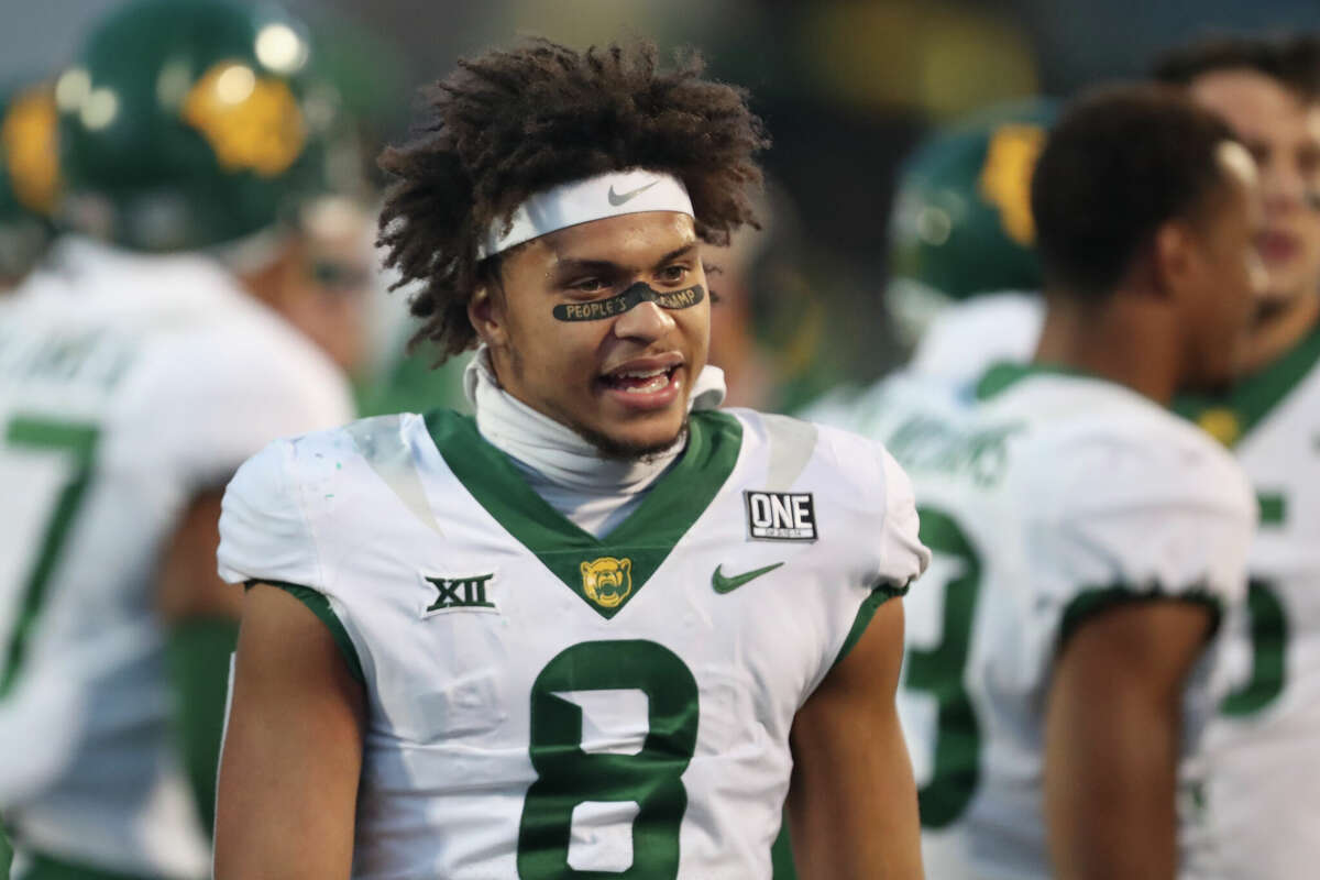 Baylor Bears safety Jalen Pitre during a Big 12 football game between the Baylor Bears and Kansas State Wildcats on Nov 20, 2021 at Bill Snyder Family Stadium in Manhattan, KS.