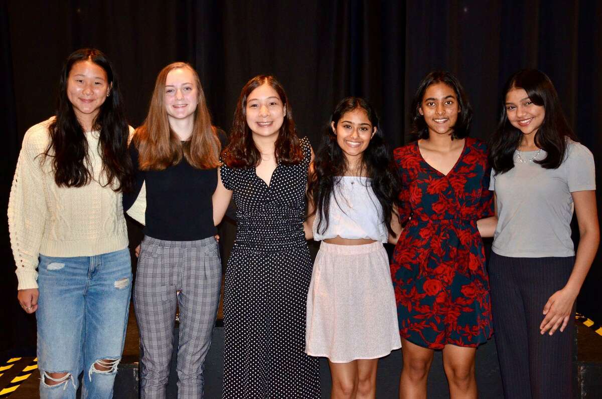 From left are scholarship recipients Maddy Xiong, Kathryn Reynolds, Leeah Chang, Anshumi Jhaveri, Arshia Verma and Urva Patel.