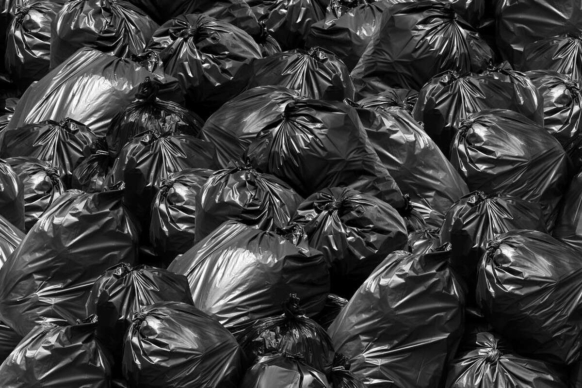 A pile of garbage bags.