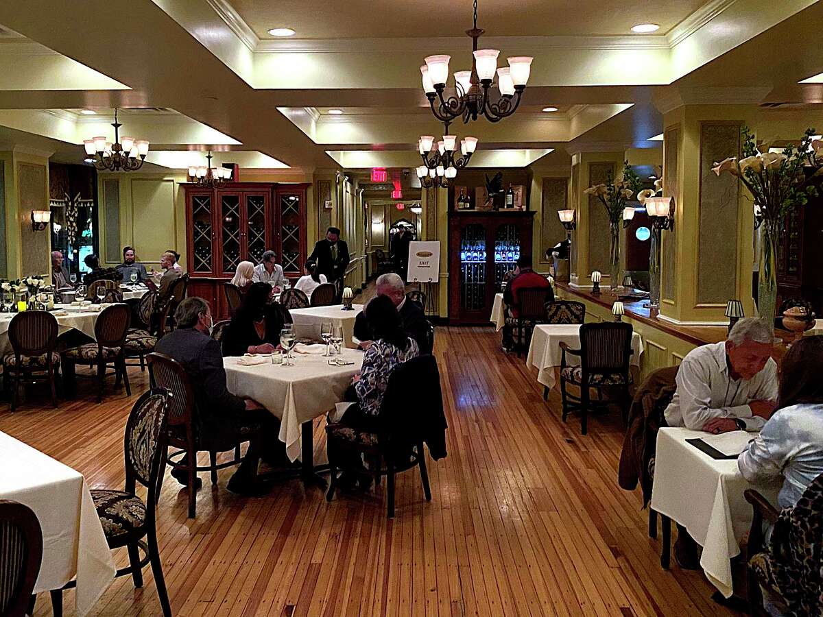 The dining room has a classic, elegant steakhouse feel at Bohanan's Prime Steak and Seafood.