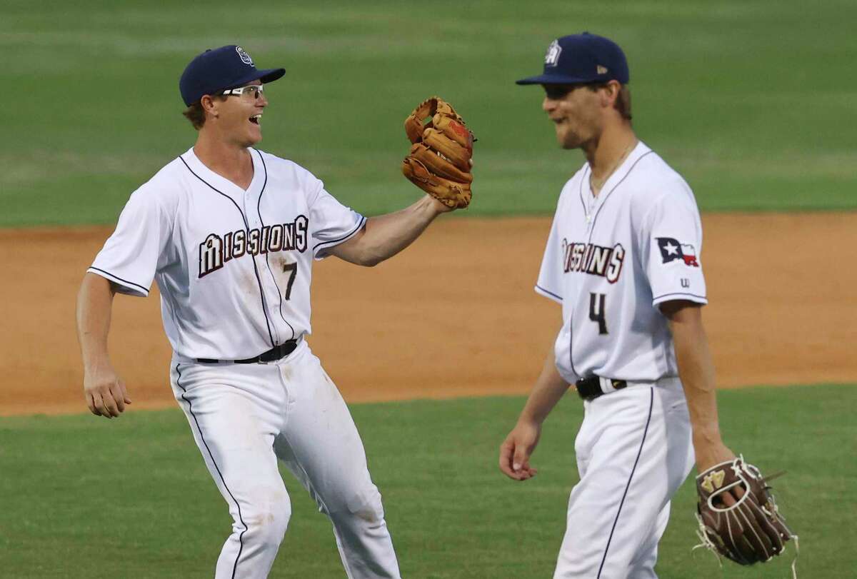 Brandon Dixon, left, hit a pair of home runs against the RoughRiders after returning from injury, providing a jolt as San Antonio won four of six games.