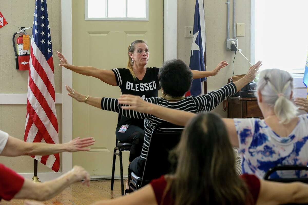 Shirley Little leads a Balance and Stretch session at the Cibolo Senior Activities Center located at Cibolo Grange 1541 hall in Cibolo.