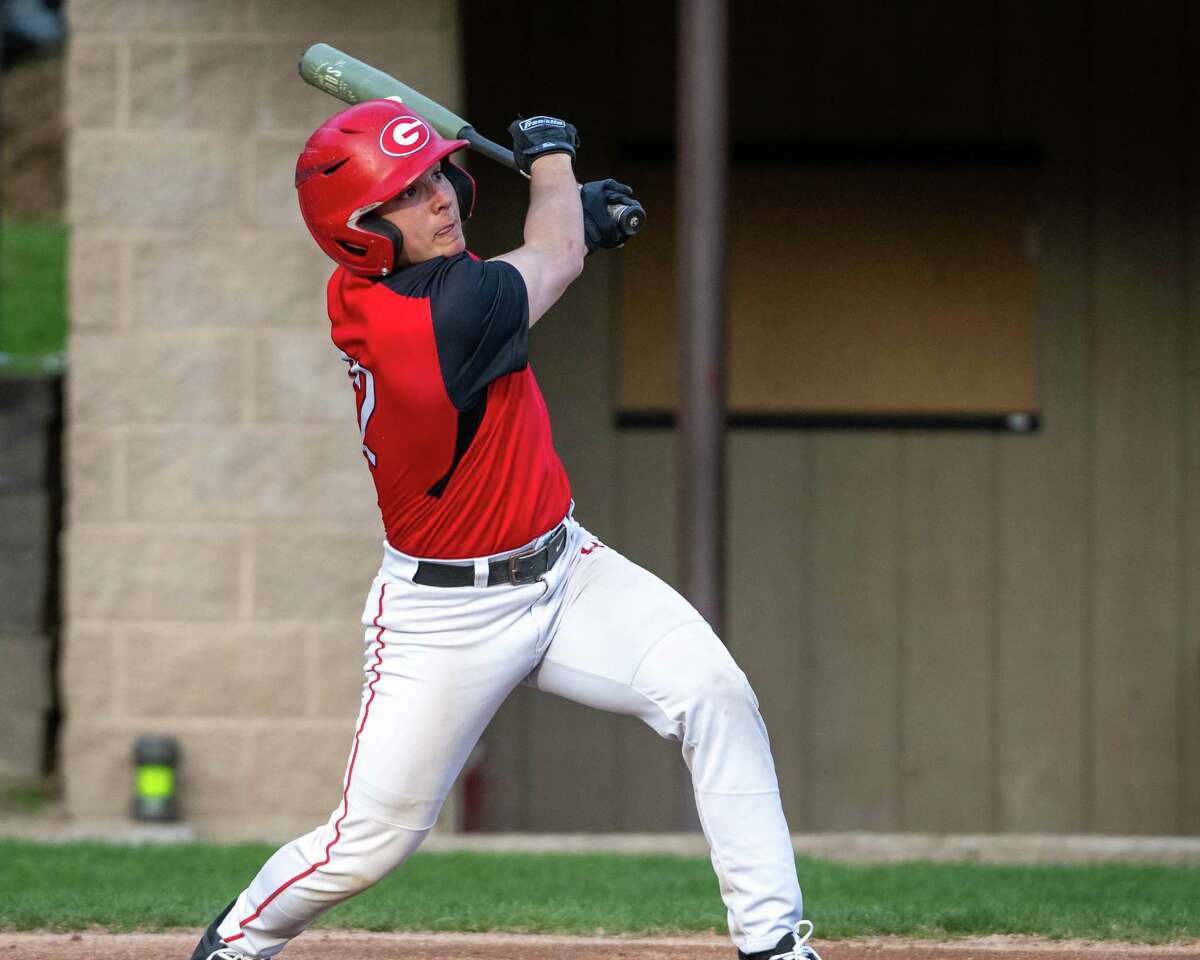 Guilderland batter Nick Plue takes a swing during a Suburban Council matchup against Shenendehowa on April 25, 2022. The comeback victory gave the Dutchmen a lot of confidence, Plue said.