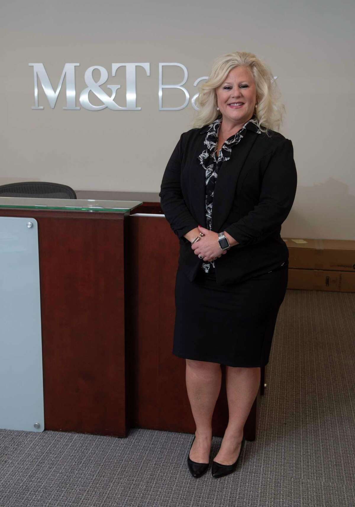 Heather Ford, senior vice president and senior wealth advisor for Wilmington Trust, a branch of M&T Bank, is seen at Wilmington Trust on Wednesday, April 20, 2022 in Albany, N.Y.