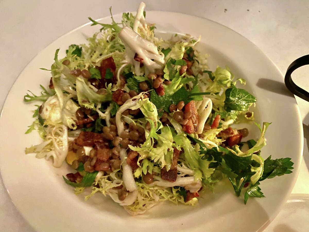 Frisee salad with lentils at Stissing House in Pine Plains, Dutchess County.