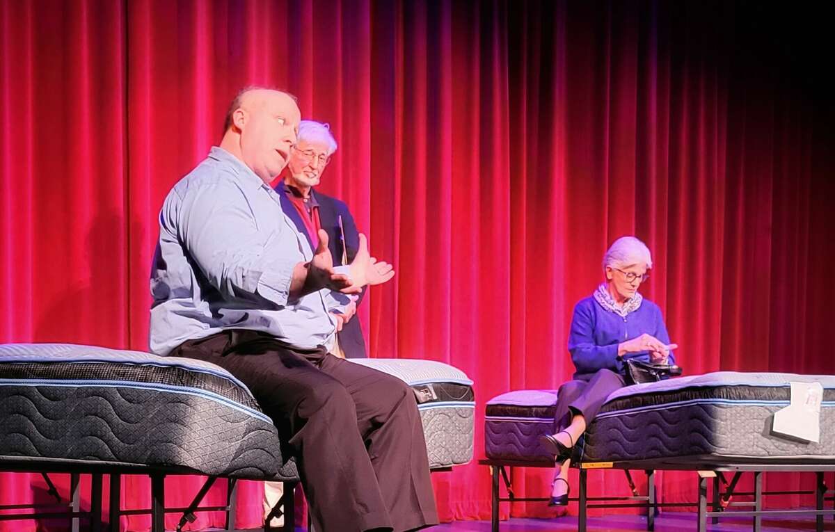 Manistee Civic Players (from left) Robert Isble, Colin Bohash and Liz Zupin will appear in "You Know I Can’t Hear You When the Water’s Running," a comedy drama that is running at the Ramsdell Theatre from April 28 through May 1.