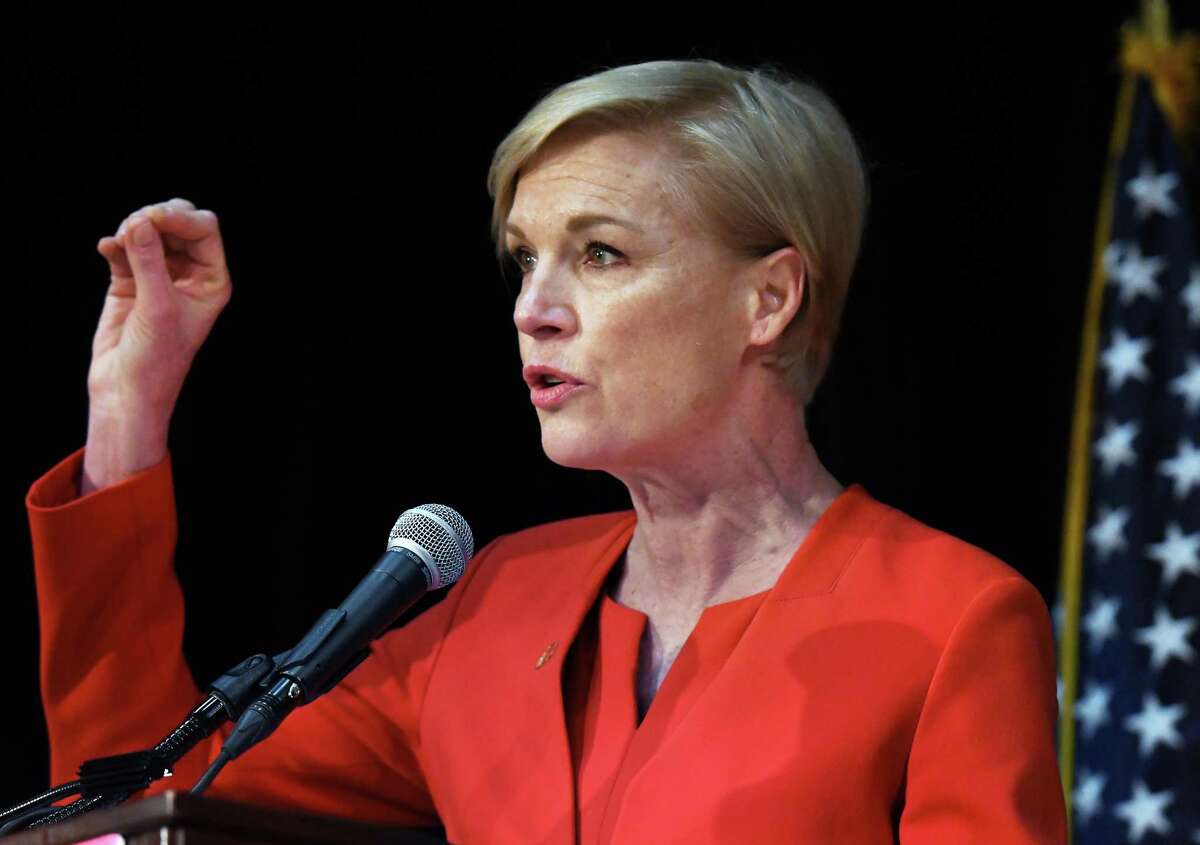 Former President of Planned Parenthood Federation of America Cecile Richards speaks to NYS Planned Parenthood advocates during a rally at the Empire State Plaza Convention Center Tuesday March 13, 2018 in Albany, NY.