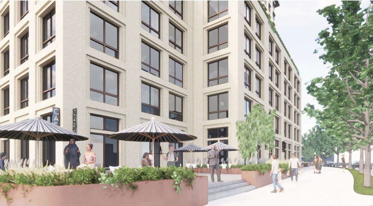 An artist’s rendering of a proposed building at 441 Canal Street. Developer Heyman Properties proposed 401 apartments, 429 parking spaces and over 7,000 feet of retail space to the Zoning Board on Monday, May 25, 2022.