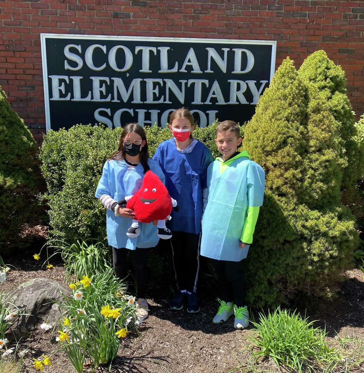 Scotland Elementary School and The Boys & Girls Club of Ridgefield will sponsor a blood donation event from 4 to 8:30 p.m. Thursday, May 19. From left to right: Ella Caron, Katelyn Doyle, Sean Sambus