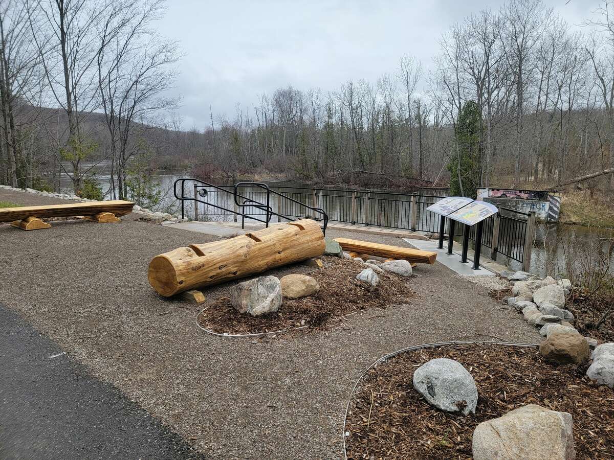 The Department of Natural Resources upgraded the Lewis Bridge Overlook on the Betsie Valley Trail to make it Americans with Disabilities Act compliant. 