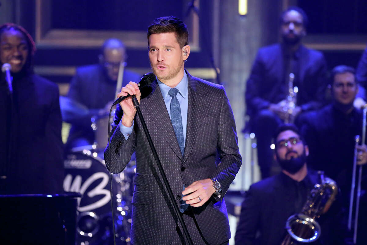 THE TONIGHT SHOW STARRING JIMMY FALLON -- Episode 0556 -- Pictured: Musical guest Michael BublÃ© performs on October 24, 2016 -- (Photo by: Andrew Lipovsky/NBCU Photo Bank/NBCUniversal via Getty Images via Getty Images)