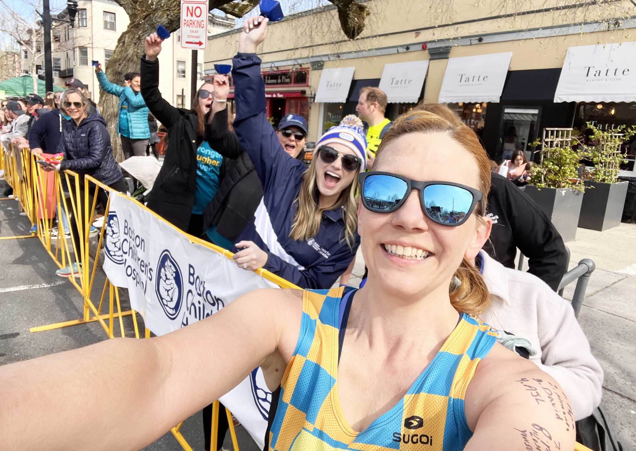 Haddam woman runs Boston Marathon, raises $8,000 for Children’s Hospital team