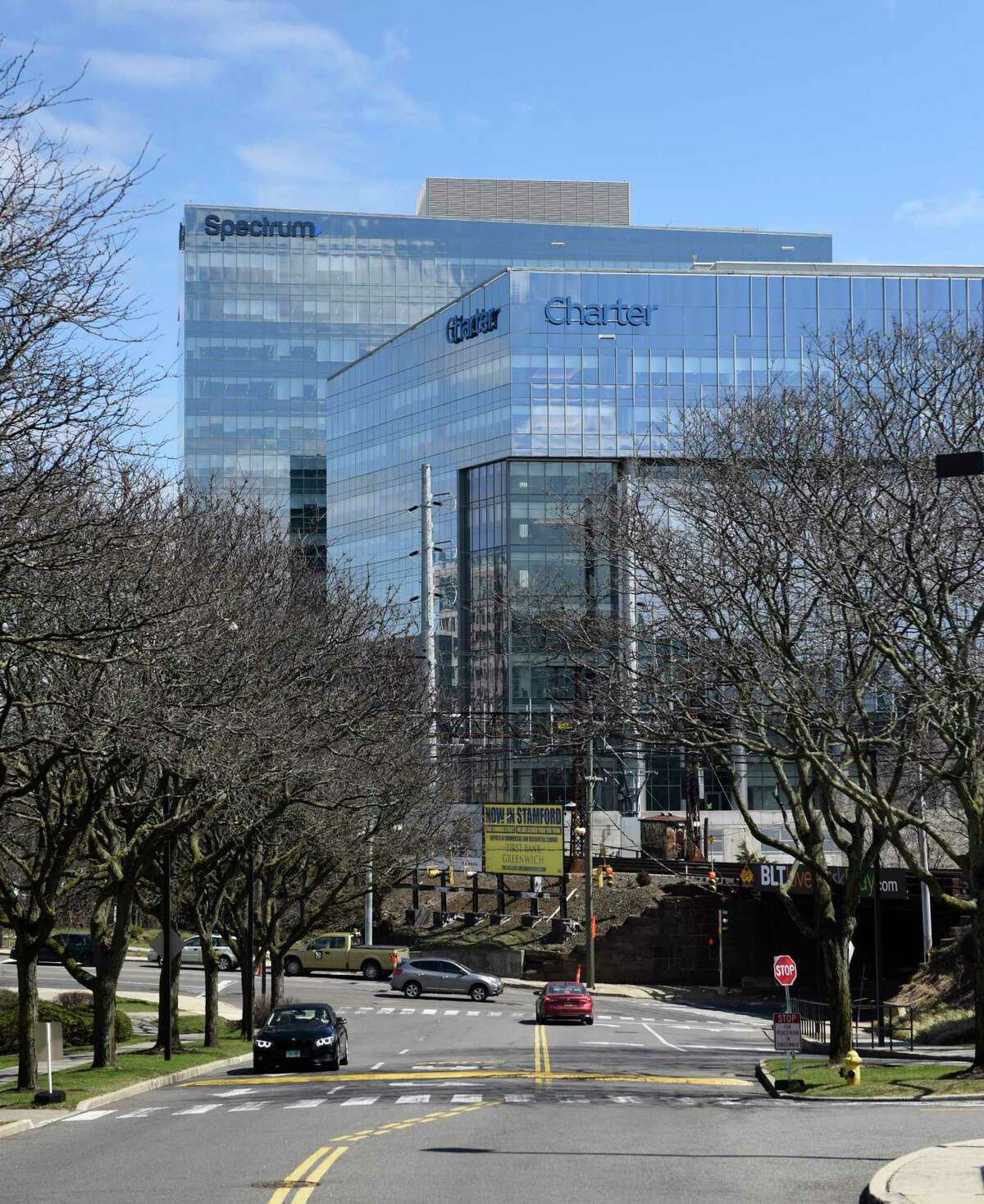Charter Communications, the provider of Spectrum-branded services, is headquartered at 400 Washington Blvd., next to the downtown Metro-North Railroad station in Stamford, Conn.