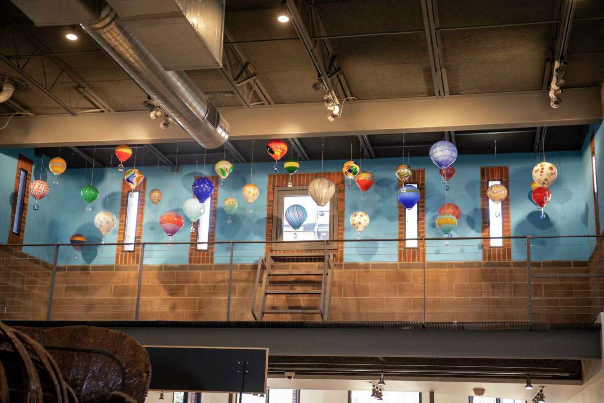 Simon Waranch's glass hot air balloons are on display as seen on April 20, 2022, at the Fredda Turner Durham Children's Museum. Jacy Lewis/Reporter-Telegram