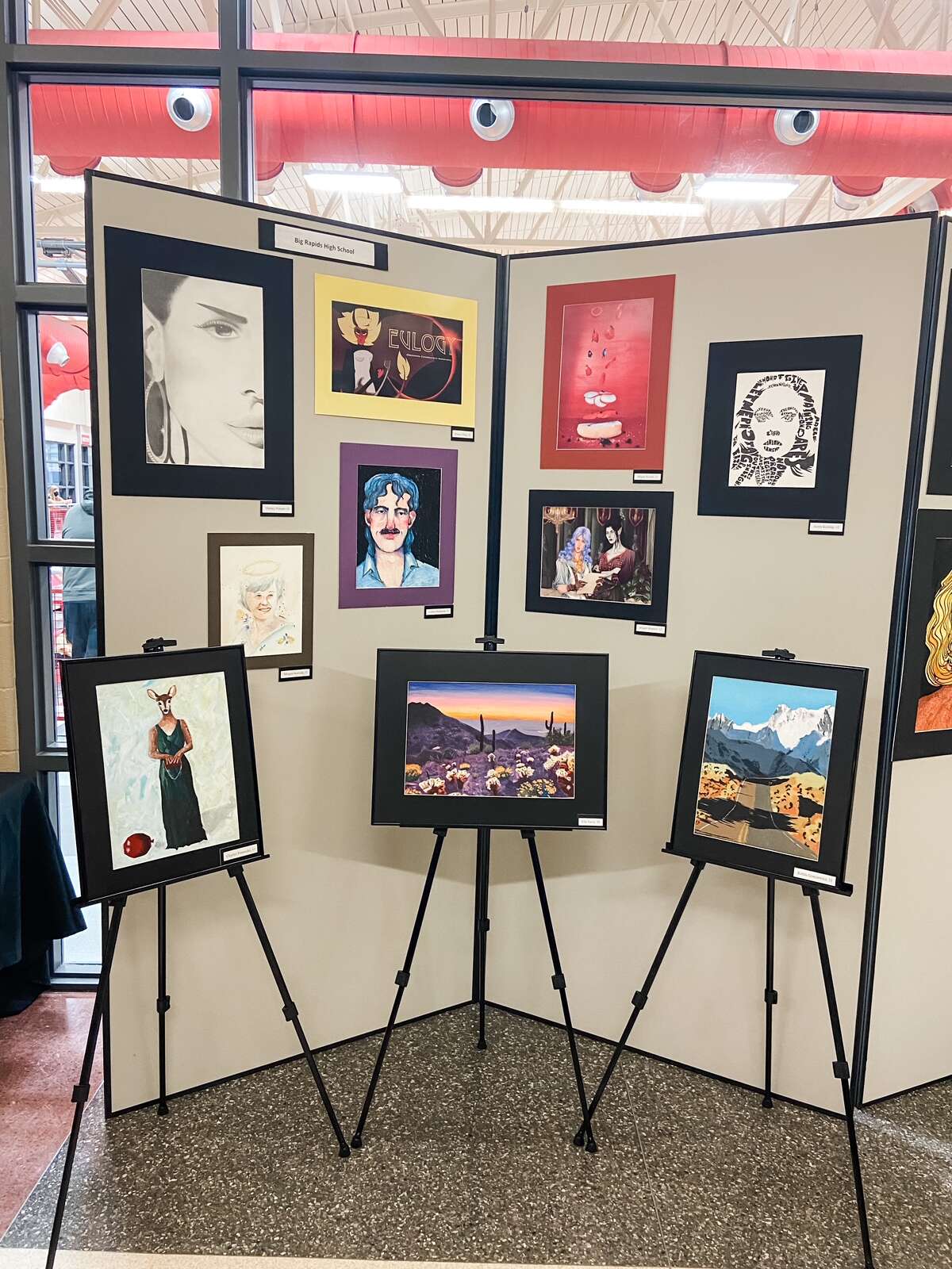 Big Rapids students Corbin Richeson, Paisley Prosser, and Abbie Strasser had their art displayed at the recent CSAA Art show. 