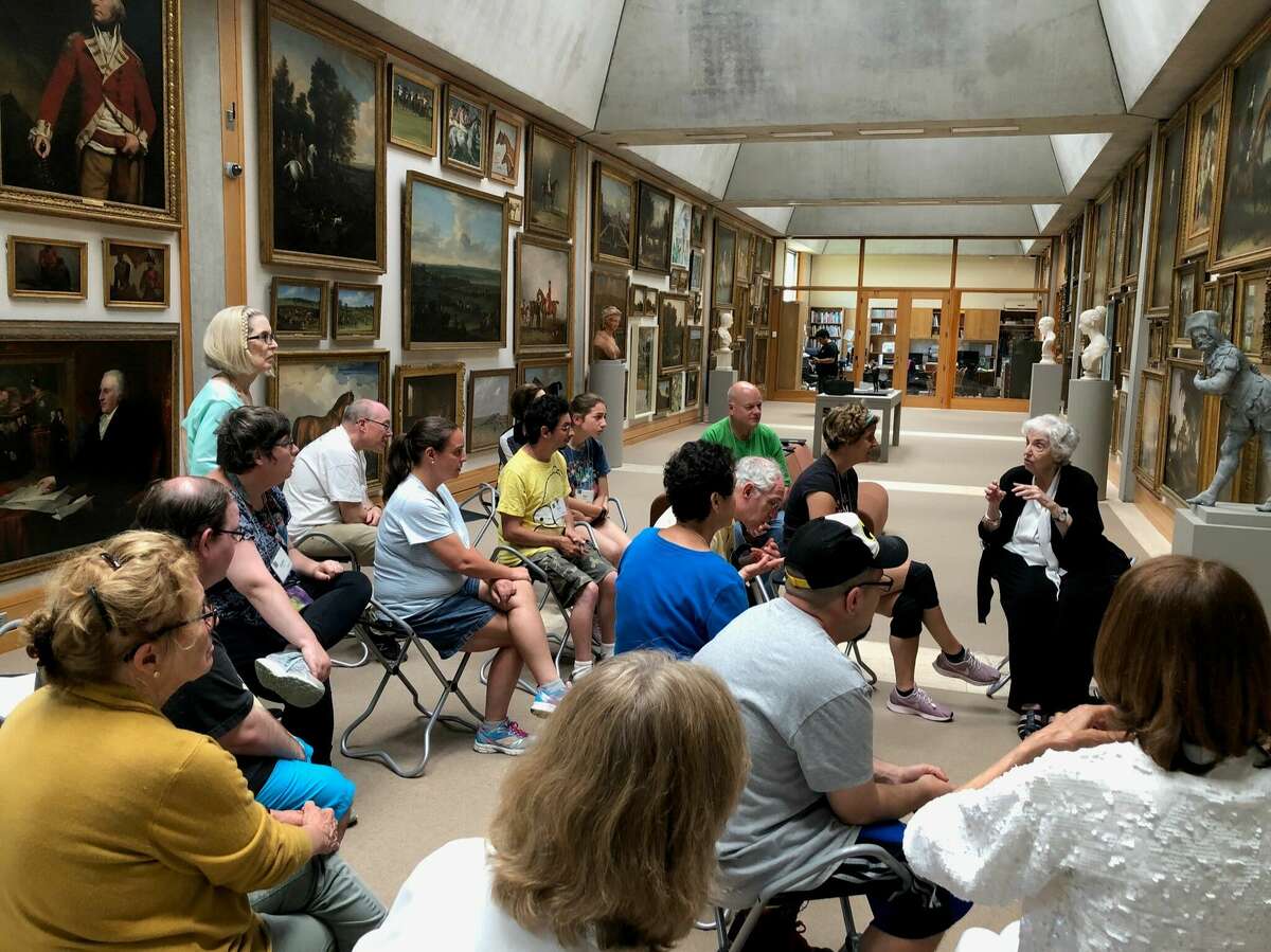 Joya Marks, docent at the museum, leading the "Out to Art" class at the Yale Center for British Art.