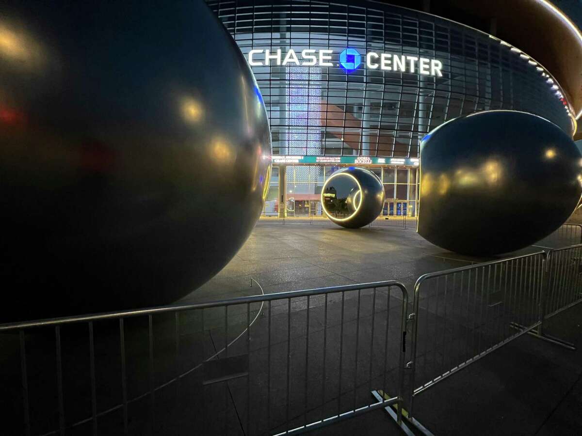 "Seeing Spheres" has been barricaded since being damaged by vandals