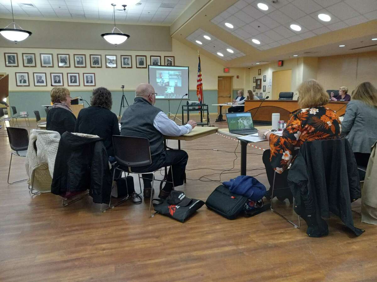 Members of the Torrington Board of Education were joined by the Board of Finance and Mayor Elinor Carbone for the annual public hearing on the proposed 2022-23 school budget.