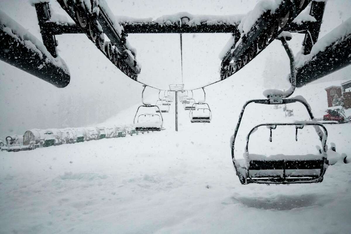 New snow at Palisades Tahoe of a historic October winter storm taken on Monday, October 25, 2021. A skier who died from a fall on the mountain on Saturday was identified as 25-year-old Kyle Moffat of San Francisco, officials said.