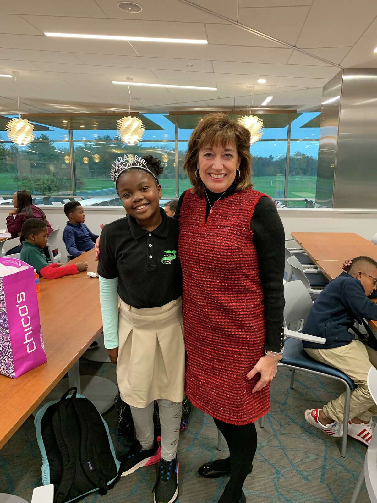 Lisa Bonner with one of her previous "littles," Adeyinka. Bonner is being honored by Big Brothers Big Sisters of Connecticut Victoria L. Soto Memorial Award.