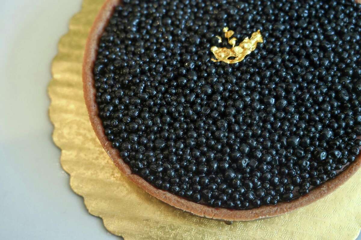 A chocolate caviar tart at Tarts de Feybesse in Vallejo.