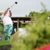 IRVING, TX - APRIL 22: John Daly plays his shot from he 10th hole tee during round one of the ClubCorp Classic at Las Colinas Country Club on April 22, 2022 in Irving, Texas.