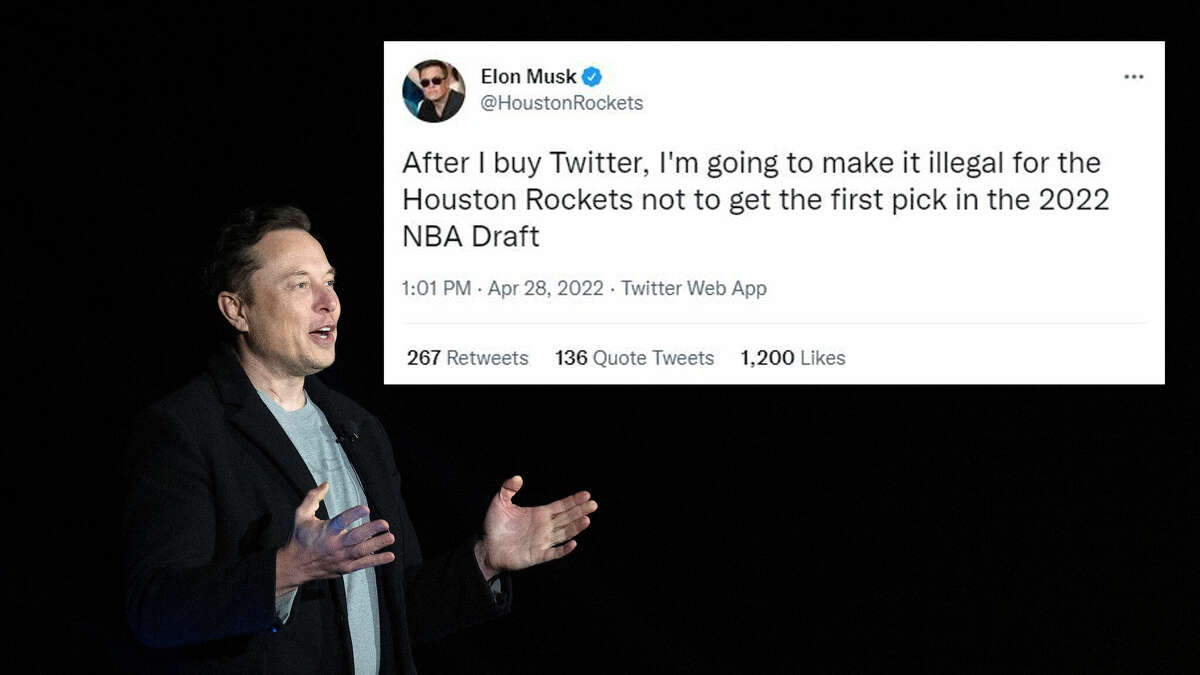 The Rockets posed as Elon Musk in a hilarious tweet about the 2022 NBA draft, referencing the Tesla CEO's recent purchase of Twitter.