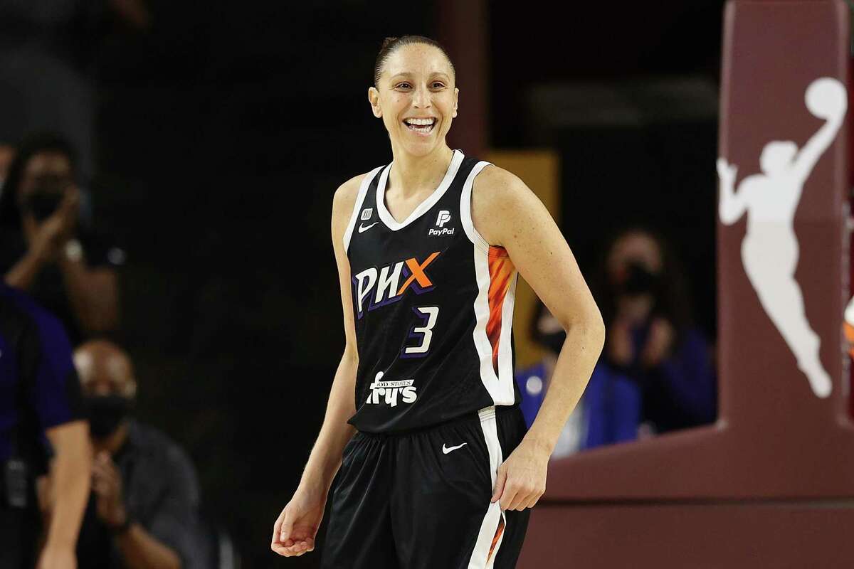 Diana Taurasi of the Phoenix Mercury reacts during the second half of Game 3 of the WNBA semifinals against the Las Vegas Aces in October.