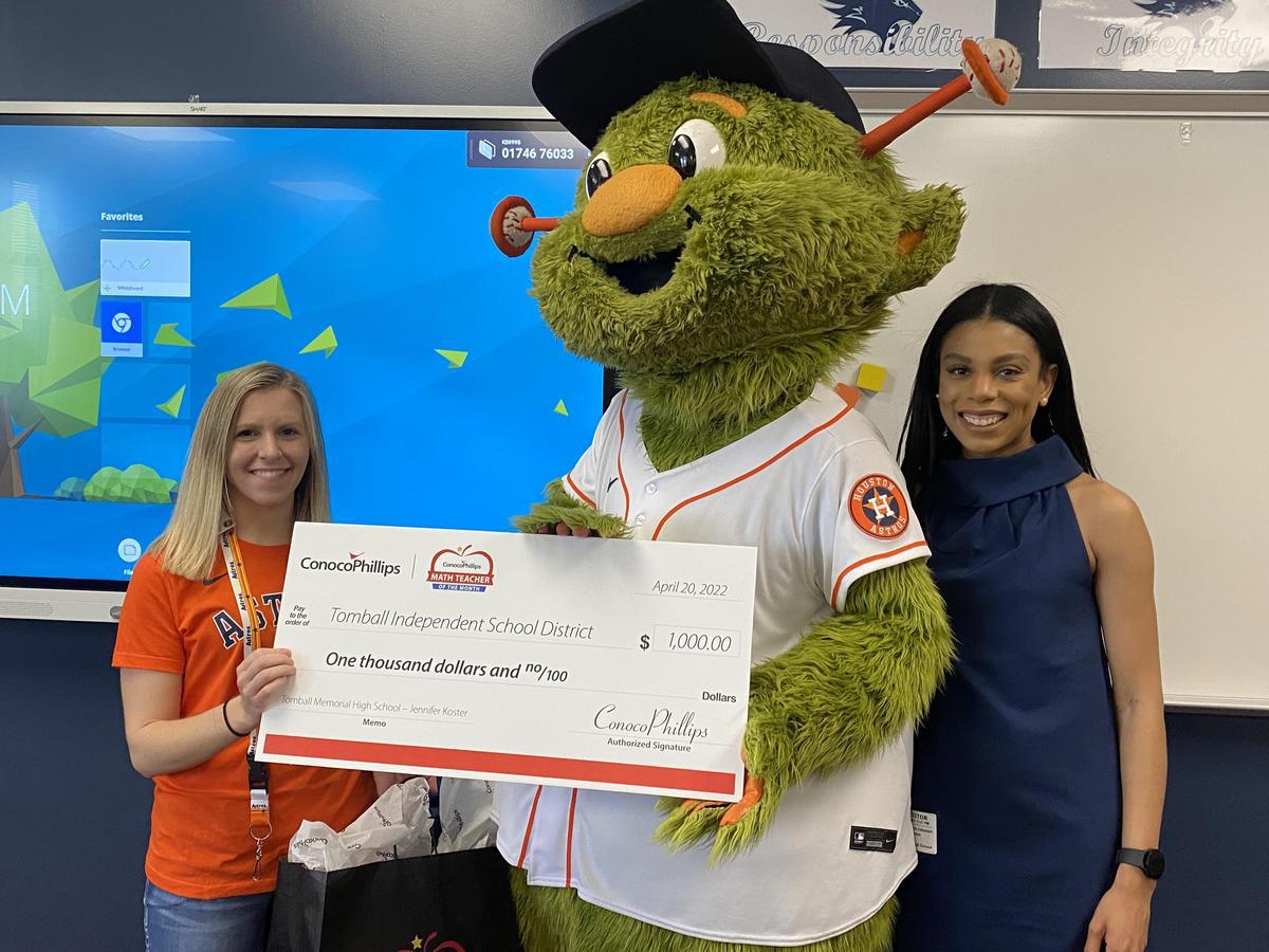 Orbit surprises teacher with trip to see Astros - Pasadena Independent  School District