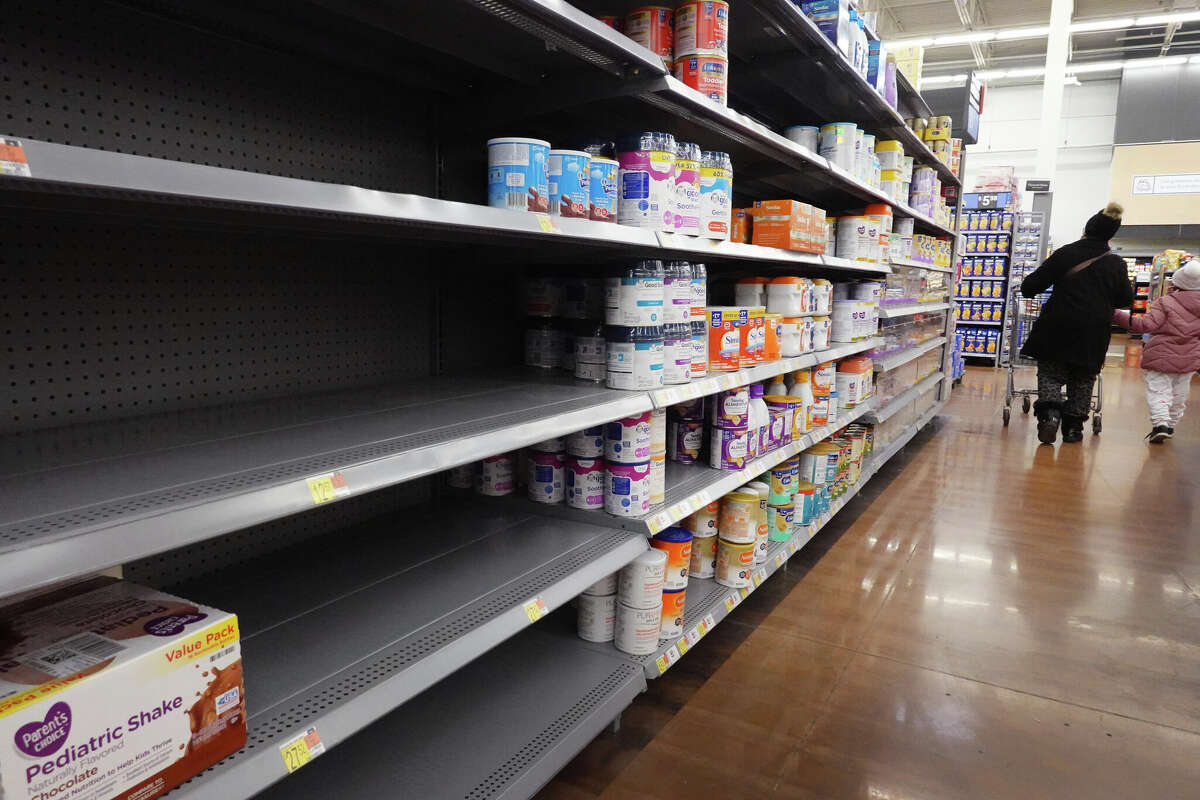 Baby formula is offered for sale at a big box store on January 13, 2022 in Chicago, Illinois. Baby formula has been is short supply in many stores around the country for several months.