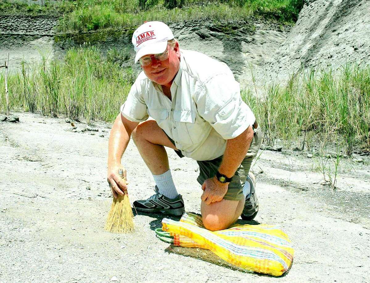 Jim Westgate in Panama excavating in the Gatun formation.