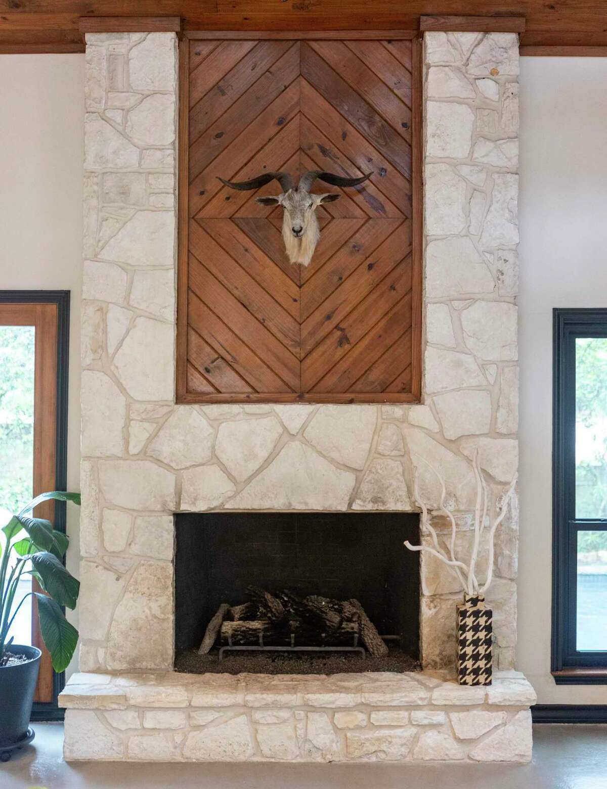 The fireplace of the main living area.