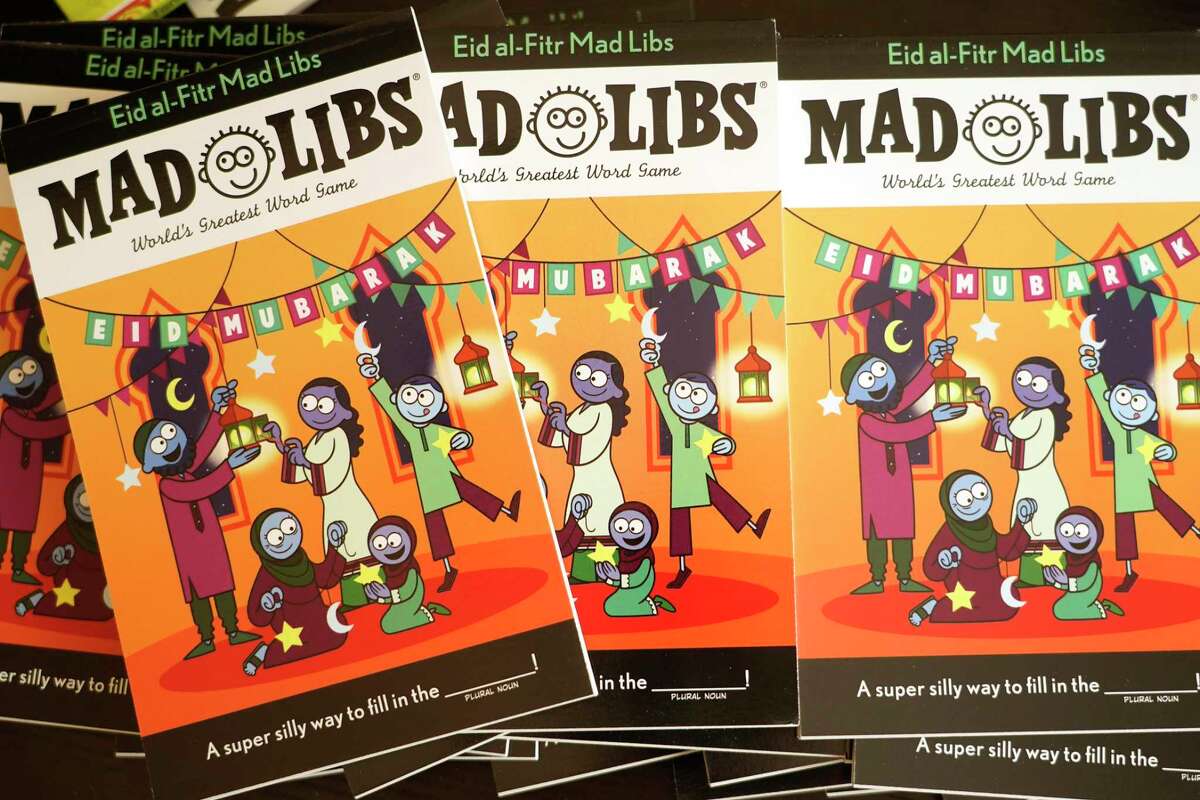 Saadia Faruqi, the author of several children’s books, created a Mad Libs for the upcoming Eid celebration shown Saturday, April 23, 2022, in Houston.