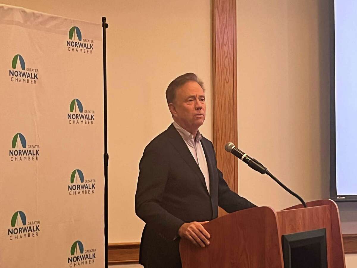 Gov. Ned Lamont and David Lehman, the commissioner of the Connecticut Department of Economic and Community Development, served as guest speakers at the Greater Norwalk Chamber Annual Dinner on Thursday, April 28, 2022.